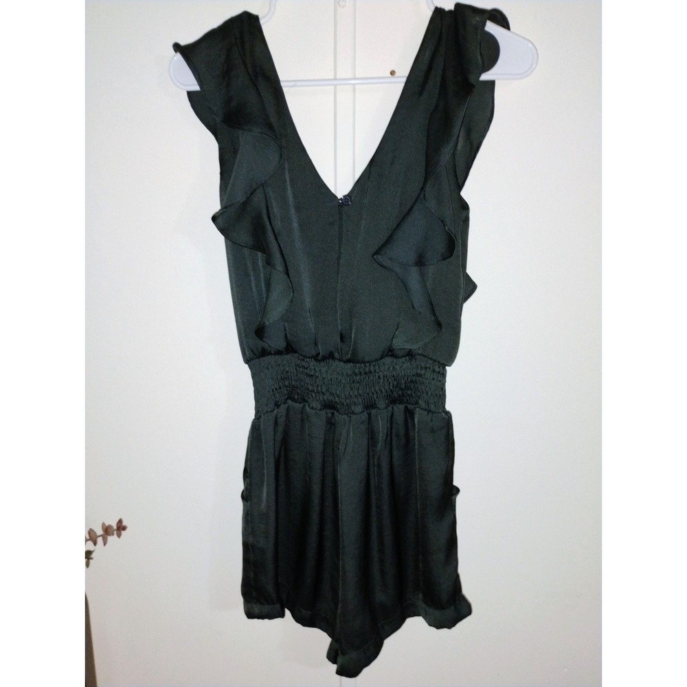 🔥Women's Junior's Wet Seal Black Satin Romper Size  X-Small Boho